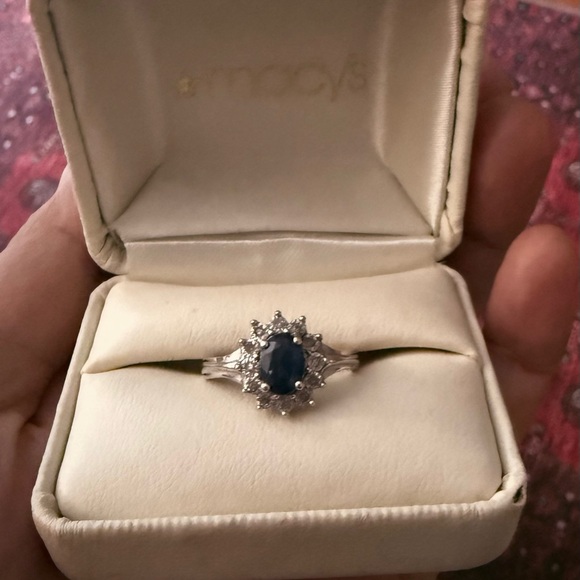 Sophisticated Silver and Blue Sapphire Ring
